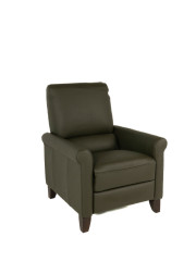 Arya Leather Recliner Dark Olive Side