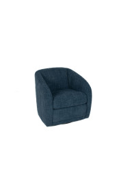 Easy Fabric Swivel Chair Blue side