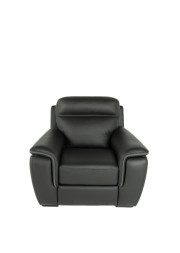Berny Leather Arm Chair Black front