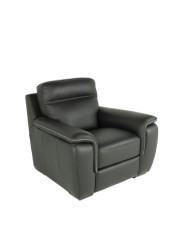 Berny Leather Arm Chair Black side
