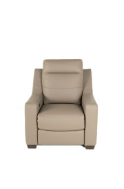 Thomas Leather Recliner Chair Mushroom front