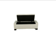 Bank Fabric Storage Ottoman Pear open