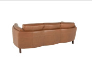 Nicole Leather Sofa Nutmeg curve back