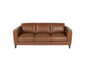 Nicole Leather Sofa Nutmeg curve front