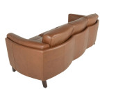 Nicole Leather Sofa Nutmeg curve side