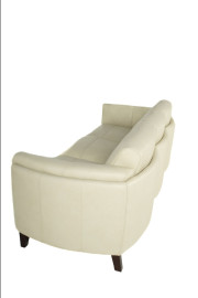 Nicole Leather Sofa Natural curve side