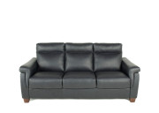 Rossi Leather Sofa Navy Italian front