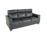 Rossi Leather Sofa Navy Italian side