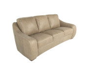 Mina Leather Sofa Taupe Italian side