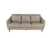 Elisa Leather Sofa Mushroom Italian front