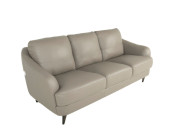 Elisa Leather Sofa Mushroom Italian front
