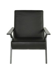 Tribeca Leather Arm Chair Brushwork Peppercorn Made in Canada Edmonton maple custom front