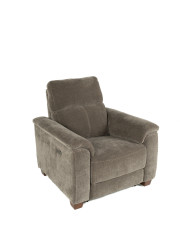Santana Fabric Power Recliner Edmonton stock Selene Stone side