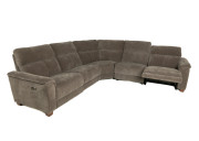 Santana Fabric Power Sectional Edmonton recliner stock Selene Stone reclined