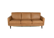 Tom Leather Sofa Edmonton Italian made Puccini Fawn custom front