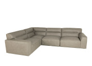 Dylan Leather Modular Sectional Edmonton rearrangeable Aline Light Grey stock
