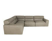 Dylan Leather Modular Sectional Edmonton rearrangeable Aline Light Grey stock side