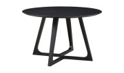 Godenza Round Dining Table Edmonton black ash wood angle