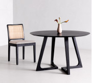 Godenza Round Dining Table Edmonton black ash wood room