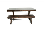 Rafters Dining Table & Bench Handstone Edmonton side