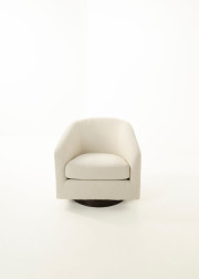 Marg Fabric Swivel Chair Edmonton Mellow Ivory accent