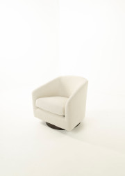 Marg Fabric Swivel Chair Edmonton Mellow Ivory accent side