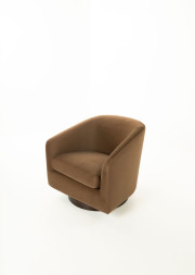 Marg Fabric Swivel Chair Edmonton Vesper Tobacco accent side