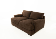 Avalon Fabric Loveseat Edmonton Jonathan Louis custom Caprice Java side