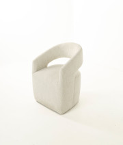 Lille Fabric Dining Chair Merino Pearl Edmonton castors