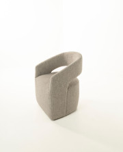 Lille Fabric Dining Chair Merino Porcelain Edmonton castors side