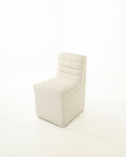 Rouen Fabric Dining Chair Edmonton Merino Pearl casters