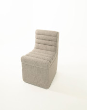 Rouen Fabric Dining Chair Edmonton Merino Porcelain casters  front