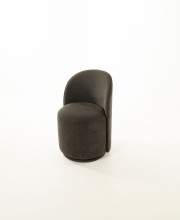 Midi Swivel Fabric Dining Chair Edmonton Elite Charcoal