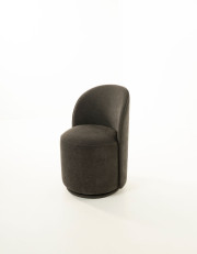 Midi Swivel Fabric Dining Chair Edmonton Elite Charcoal side
