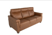 Rossi Leather Sofa Brown Italian side