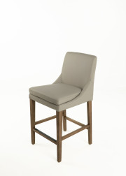 Topaz Counter Stool Edmonton leather light grey side