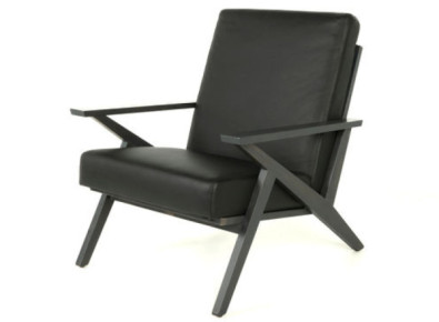 Made in Canada Edmonton Tribeca Leather Accent Chair maple wood custom